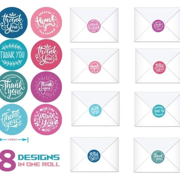 Other - 500 thank you stickers (variety pack) 1in round | shipping supplies
